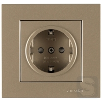 Розетка із заземленням та шторками 16A/220V Arvia Electric KAREN Титан (20 05 2000 243)